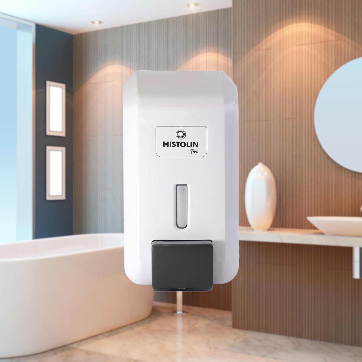 Saboneteira manual de enchimento em espuma CLEANLINE, para o doseamento rápido e simples de produtos de cuidado de mãos.