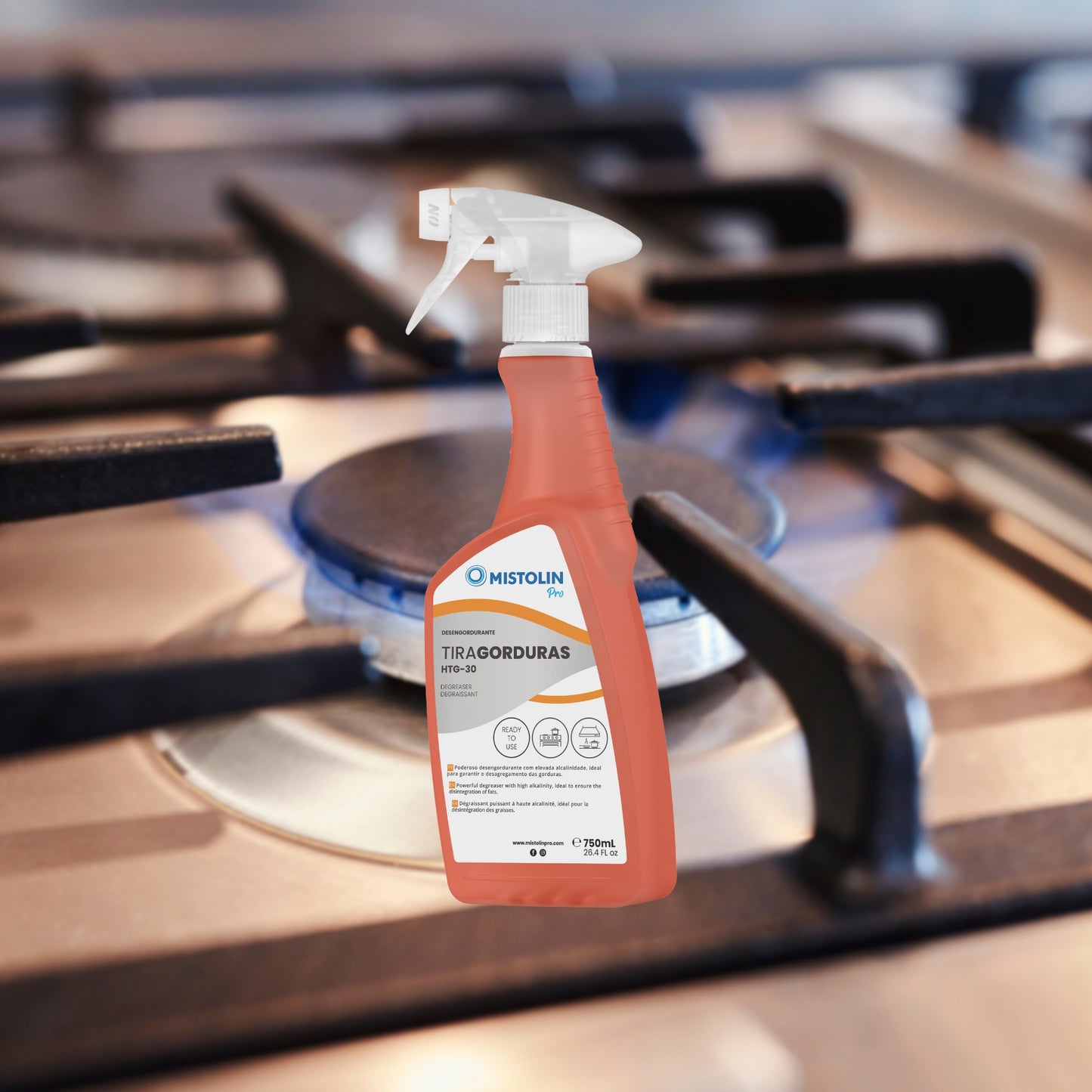 Tira-gorduras HTG-30 750ml de elevada alcalinidade para uso profissional