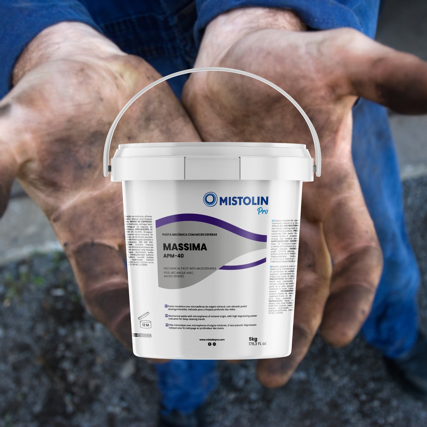 MASSIMA APM-40 PASTA MECÂNICA MICRO ESFERAS 5KG é uma pasta mecânica com microesferas de origem mineral, com elevado poder desengordurante, indicada para a limpeza profunda das mãos.