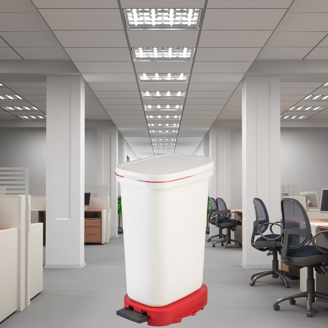 Balde BE Ecoponto Branco e Vermelho 20L