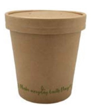 Sopeira de cartão 960 ml com tampa, vedação segura para take-away