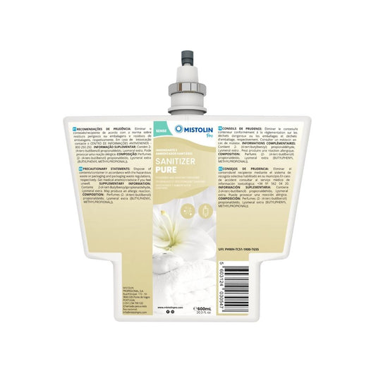 Recarga Bacteriostático Sanitizer Pure 600ml | MISTOLIN PRO SENSE