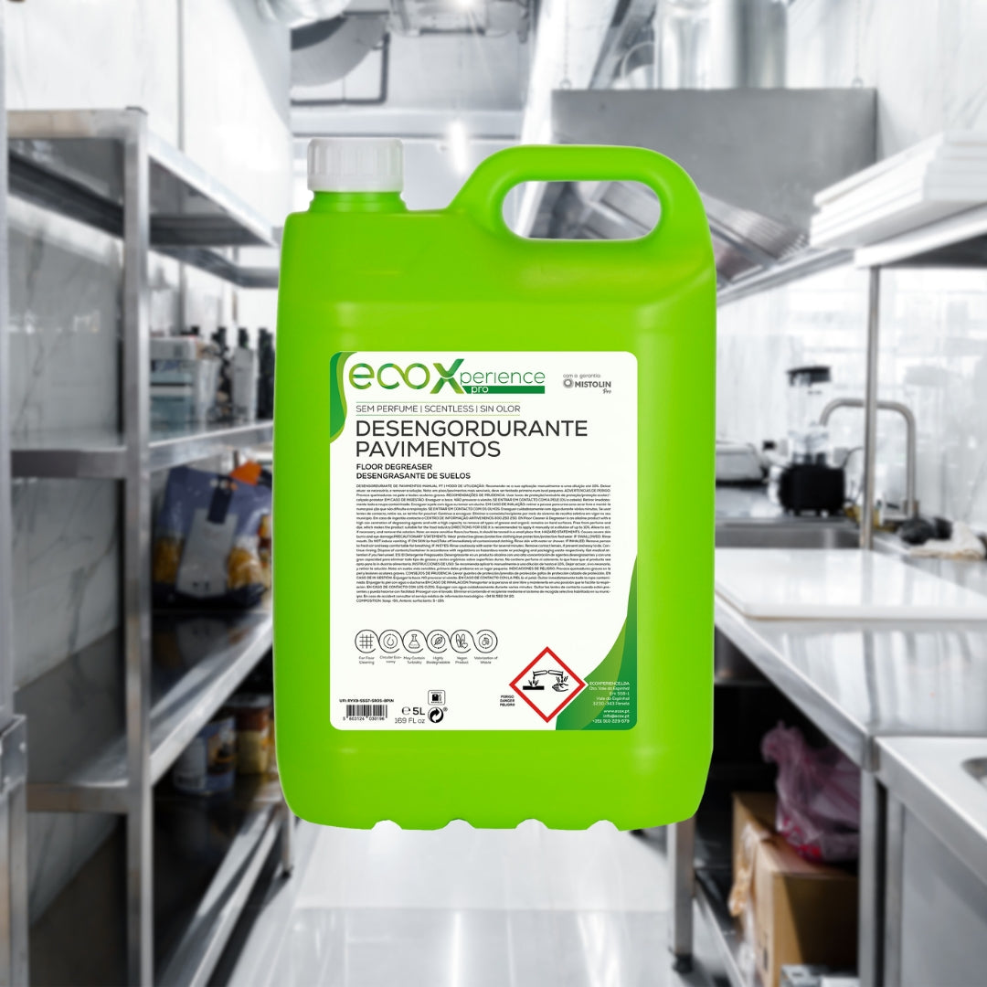 O DESENGORDURANTE PAVIMENTOS MANUAL, é um detergente alcalino especialmente indicado para utilização no desengorduramento e na lavagem manual de pavimentos de indústria. Não contém corantes nem perfumes, ideal para o uso no setor agroalimentar.