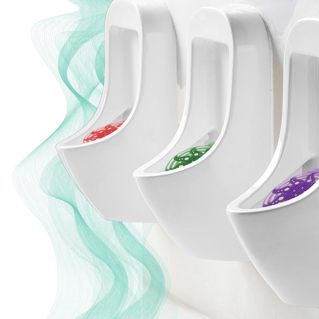 Tapete para urinol com libertação contínua de fragrância para casas de banho públicas