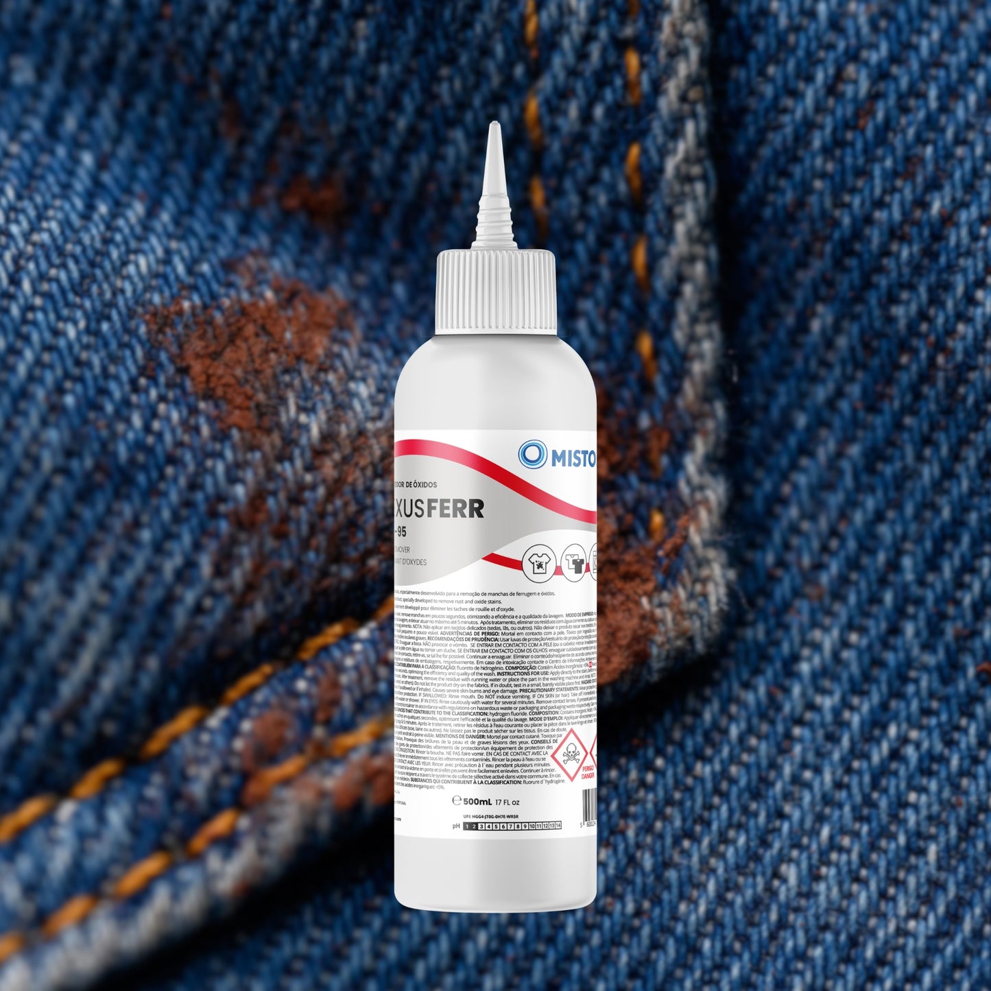 NEXUS FERR LOX-95 REMOVEDOR OXIDOS 500ML, é um produto de uso direto específico para a remoção de manchas de ferrugem.