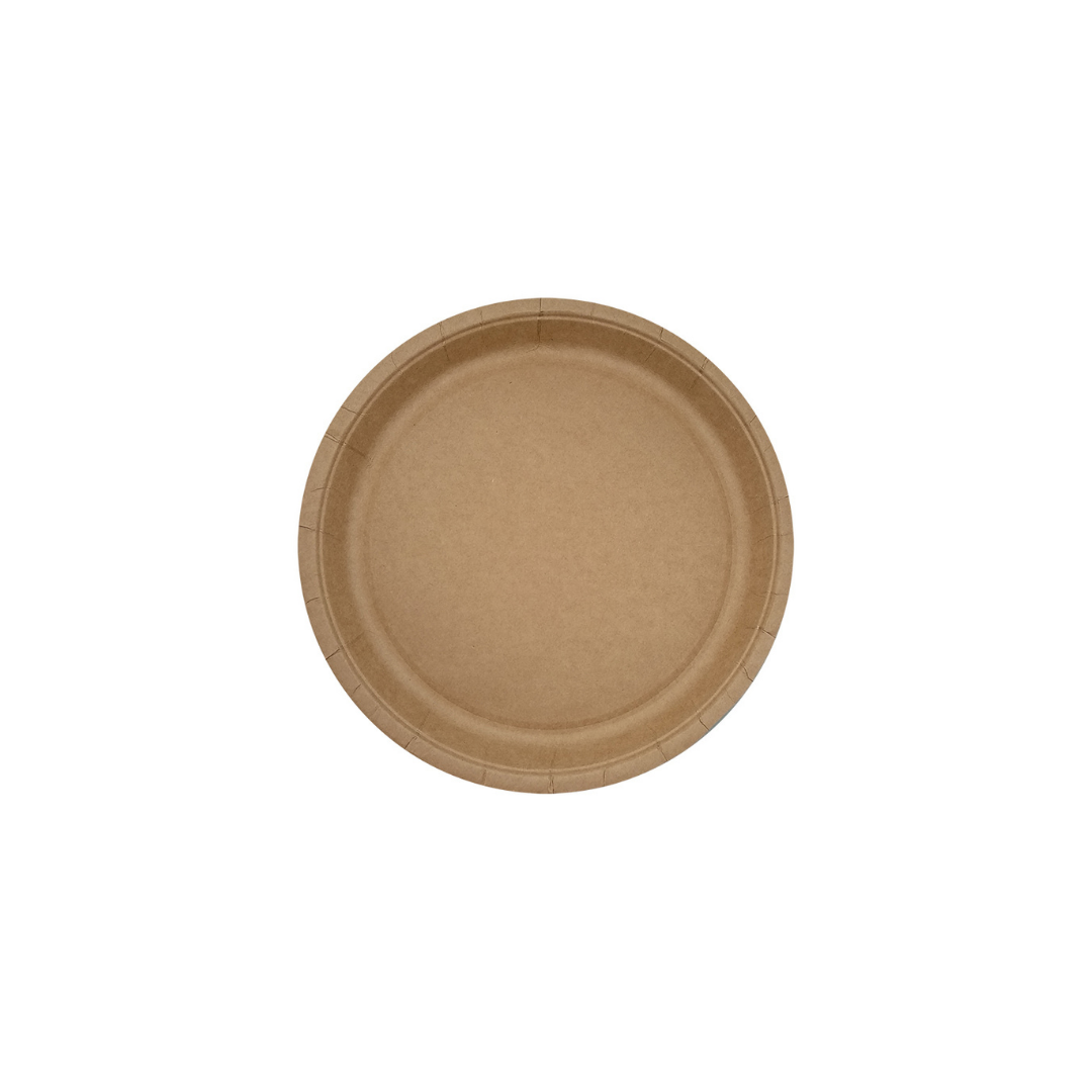 Prato de cartão kraft 170 mm, pack 10 unidades, biodegradável