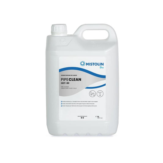 PIPECLEAN HDT-80 DESENTUPIDOR CANOS 5LT, é um produto indicado para a remoção de todo o tipo de resíduos orgânicos das tubagens.~