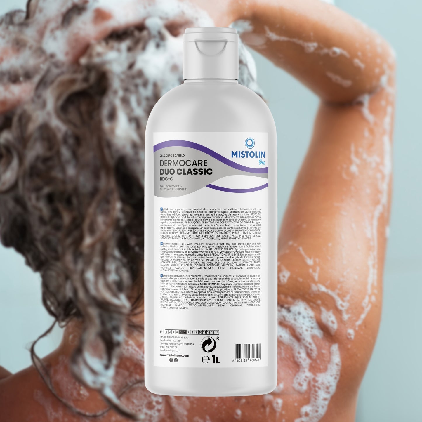 DERMOCARE DUO CLASSIC BDG-C GEL CORPO|CABELO 1LT, é um gel de banho indicado para uma higiene completa do corpo e cabelo, proporcionando hidratação e equilíbrio saudável da pele e couro cabeludo.