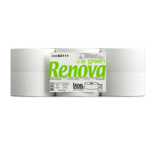 PAPEL HIGIENICO JUMBO GREEN 2F|90MT [12R]
