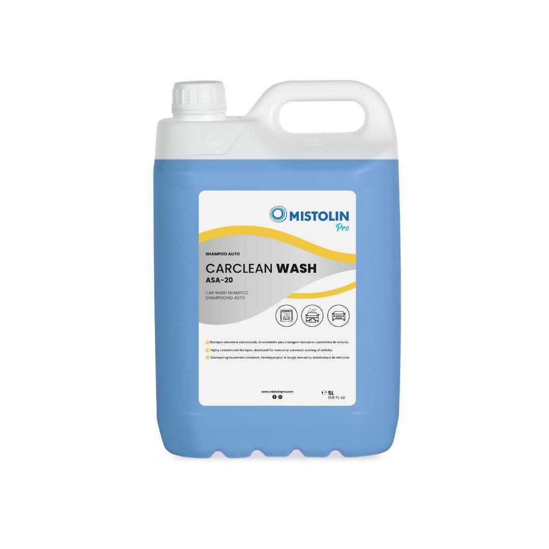 Carclean Wash ASA-20 5L – champô automóvel concentrado para lavagem manual de veículos, remove sujidades e devolve brilho natural