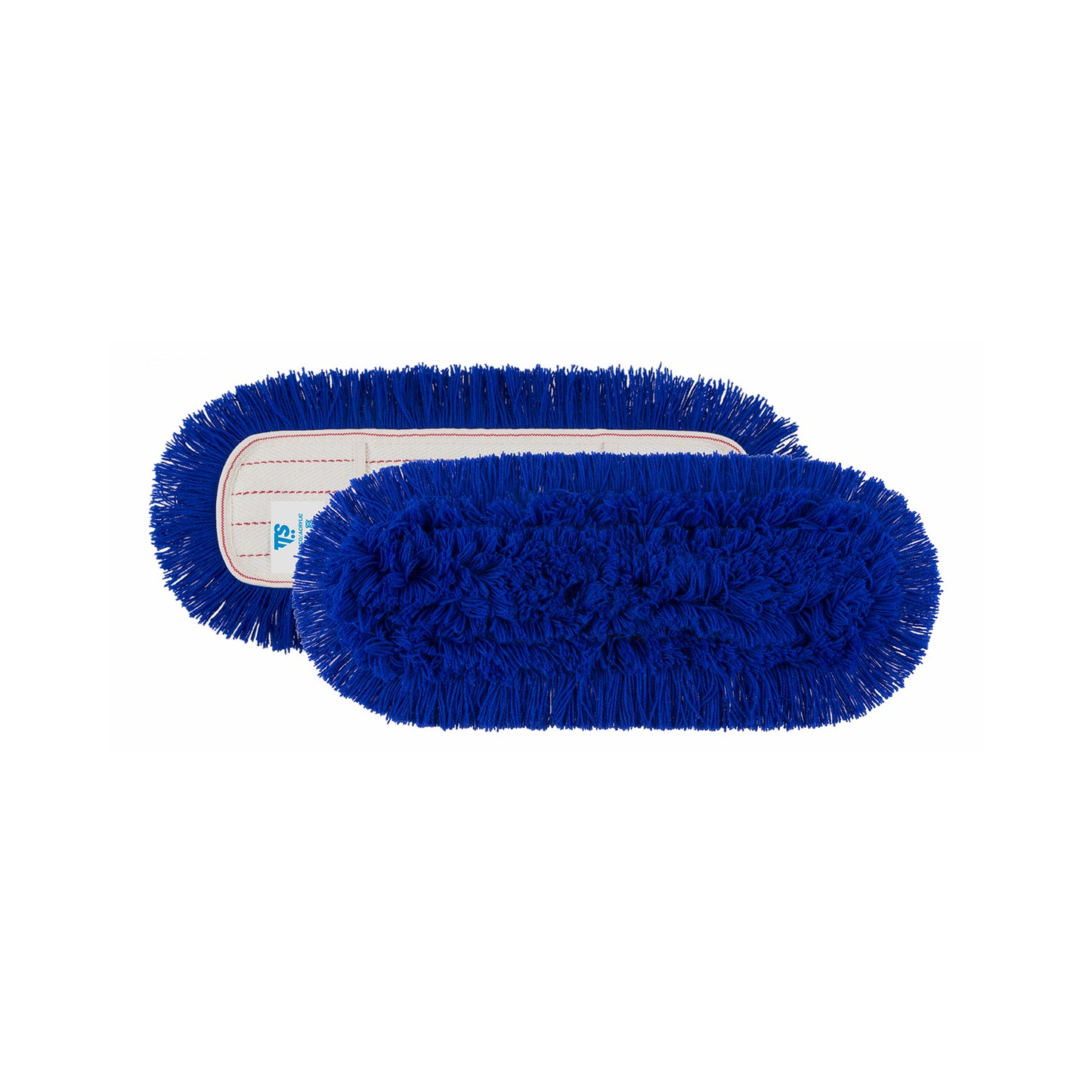 Mopa franja acrílico azul com bolsos e suportes em algodão. Sistema de limpeza de piso com esfregões de poeira. Ideal para qualquer tipo de sujeira e superfície. 80*13CM