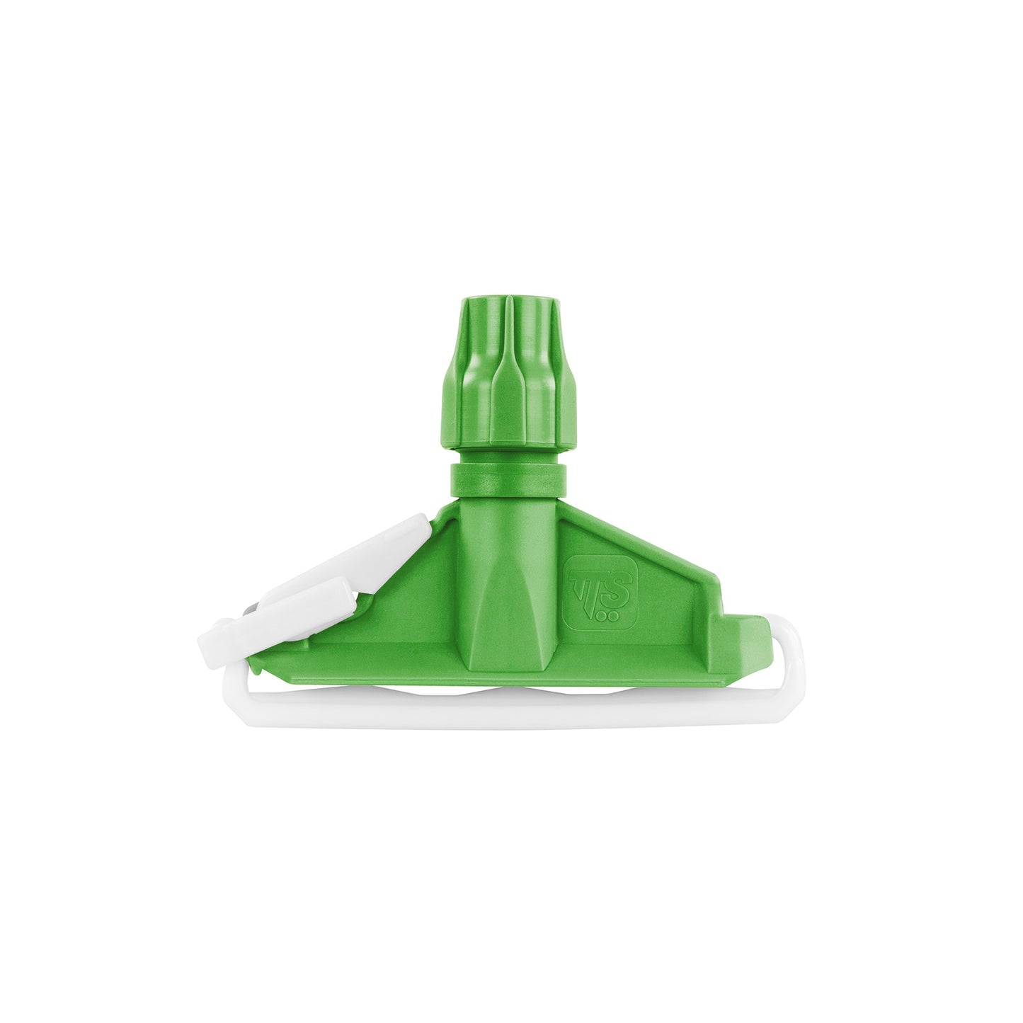 A pinça verde para mopa é um sistema que pode ser usado como espremedor de mandíbula ou plano. Ideal para limpar sujeiras residuais que necessitem de enxaguamento recorrente das fibras. Compatível com qualquer cabo com furo com diâmetro de 18 a 23 mm.