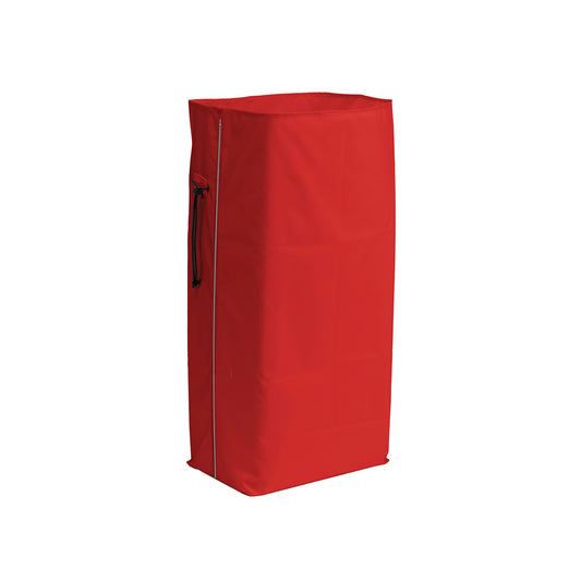 Saco lavandaria 70L, de poliéster vermelho com fecho de correr.   Ideal para para guardar os tradicionais sacos de nylon para uma maior discrição, fácil de limpar com esfregona húmida.