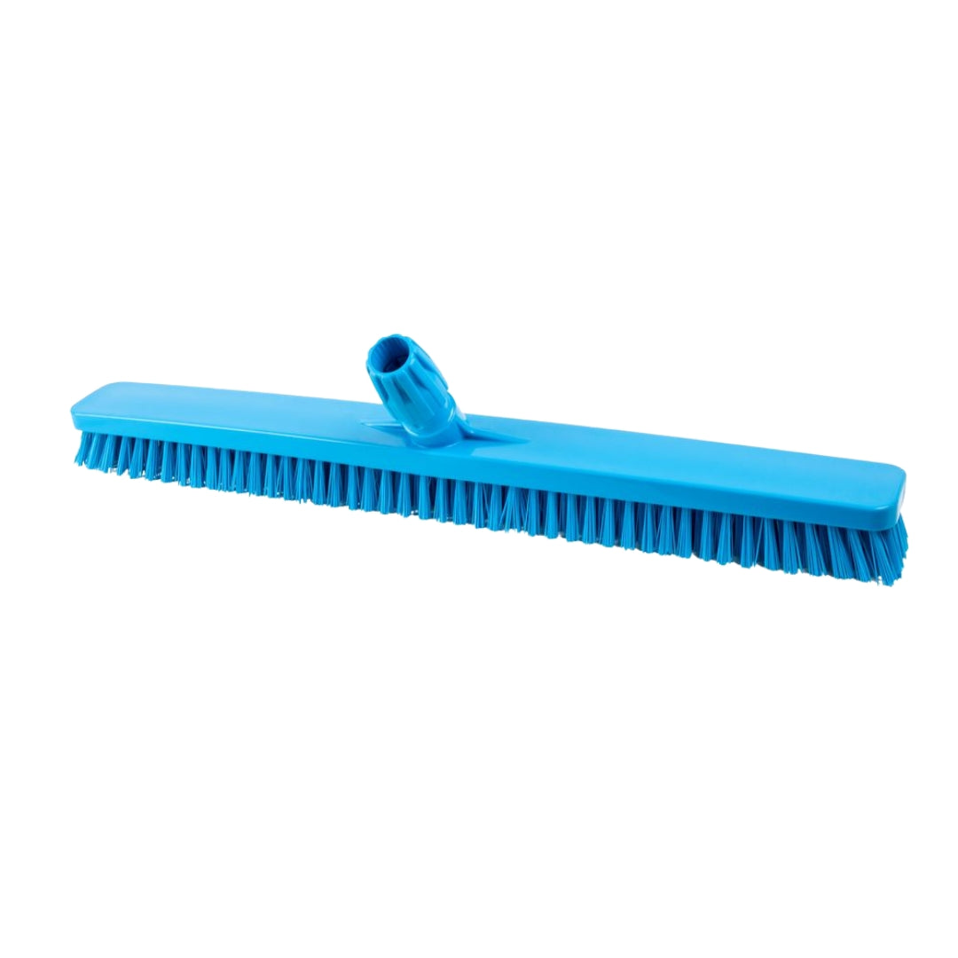 Escova média de fibra azul 60CM, com cerdas curtas para limpar a sujidade mais difícil.