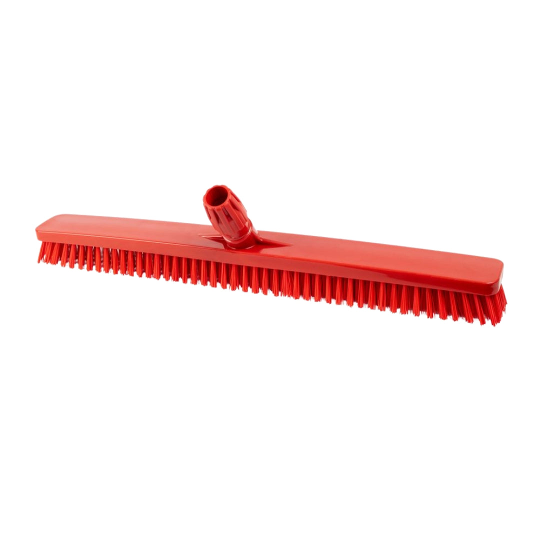 Escova média de fibra vermelha 60CM, com cerdas curtas para limpar a sujidade mais difícil.